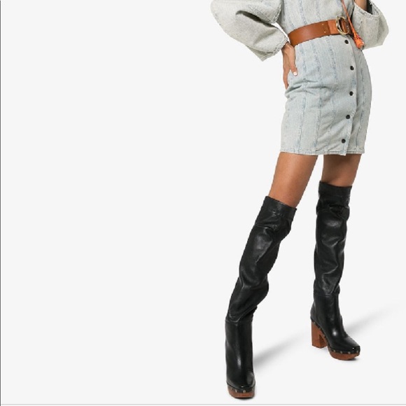 JACQUEMUS Les Bottes Sabots Tall Boot in Apricot - Picture 9 of 10